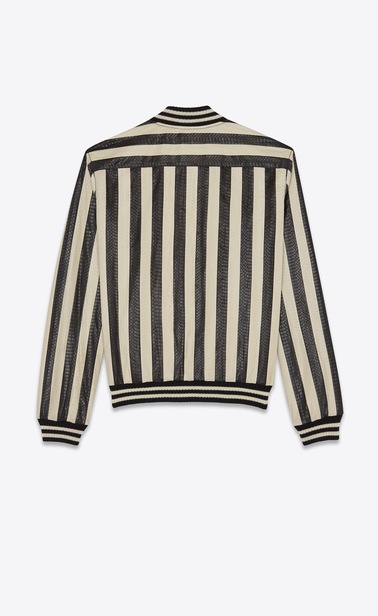 Varsity jacket in striped water snake